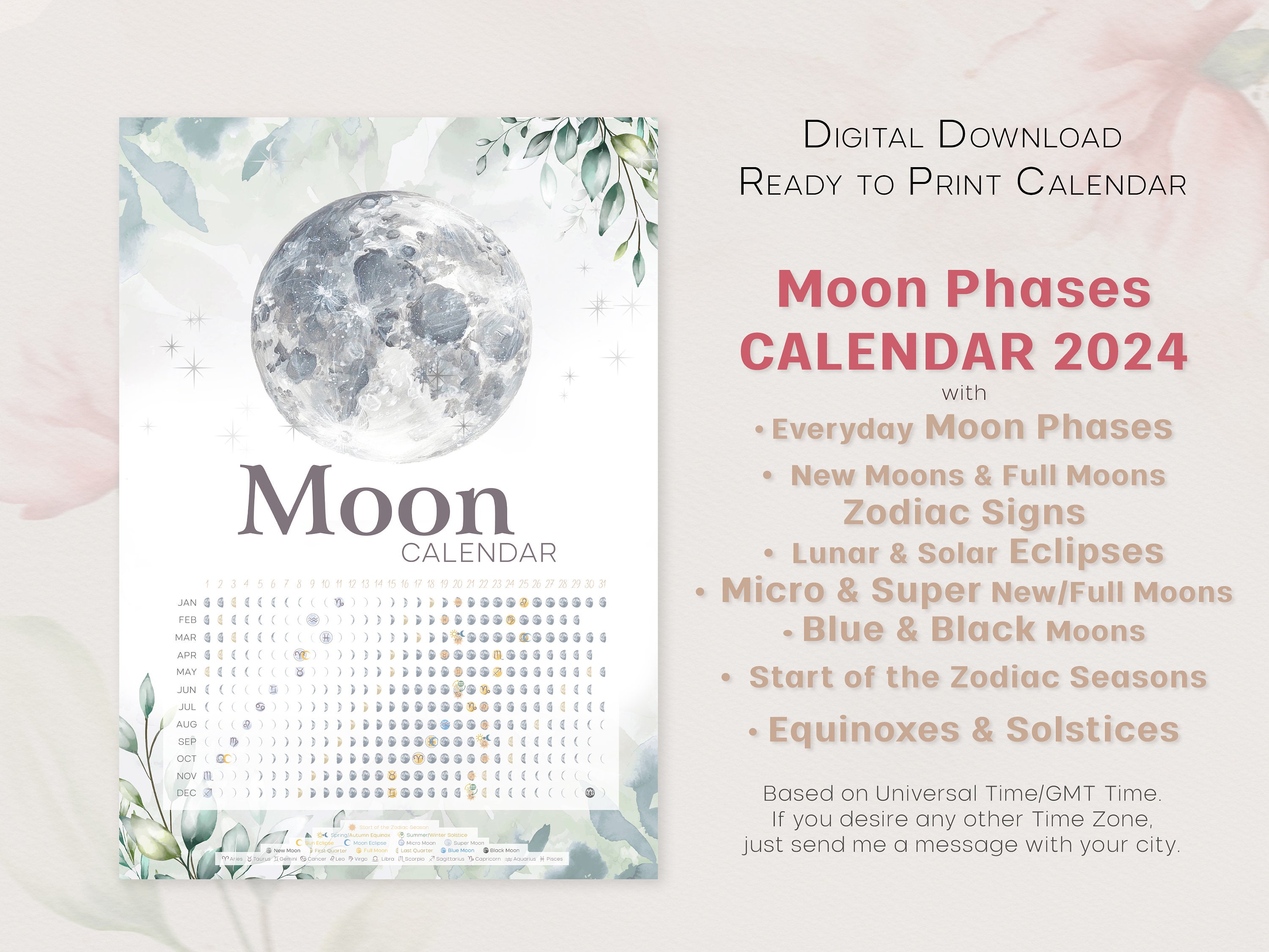 2024 Moon Calendar: Zodiac Signs, Phases & Lunar Insights