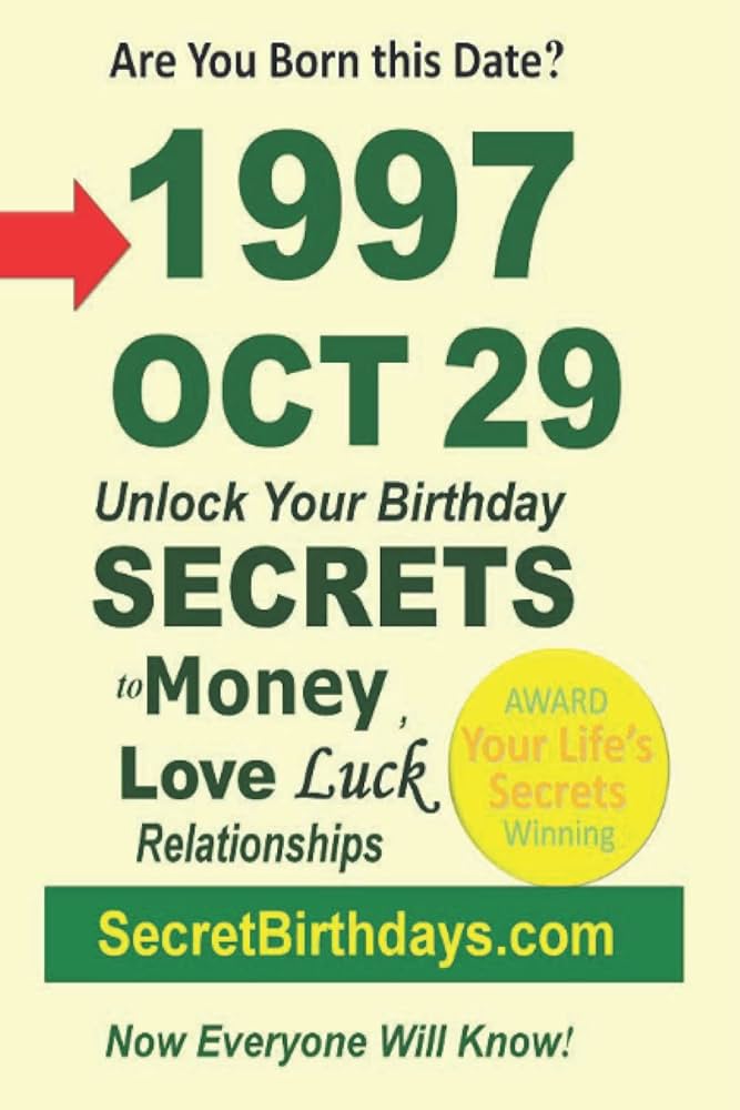 Unlocking the secrets of 29 October 1997 horoscope just for you.