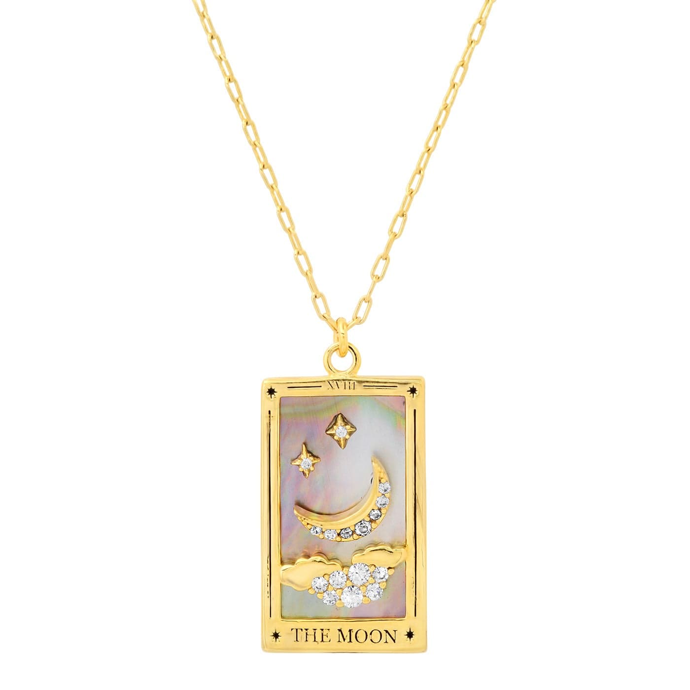 Tarot Card Pendant Necklace: Unique Handcrafted Design with The Moon Symbol