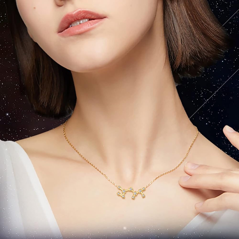 Gold Constellation Pendant for Birthday Gift