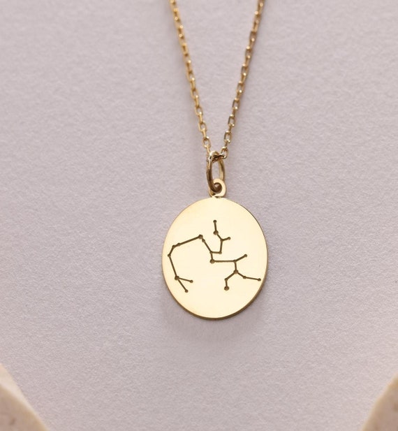 Gold Constellation Pendant for Birthday Gift