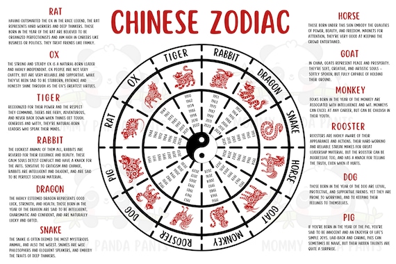 Chinese Zodiac Poster: Find Your Sign and What It Means For You.