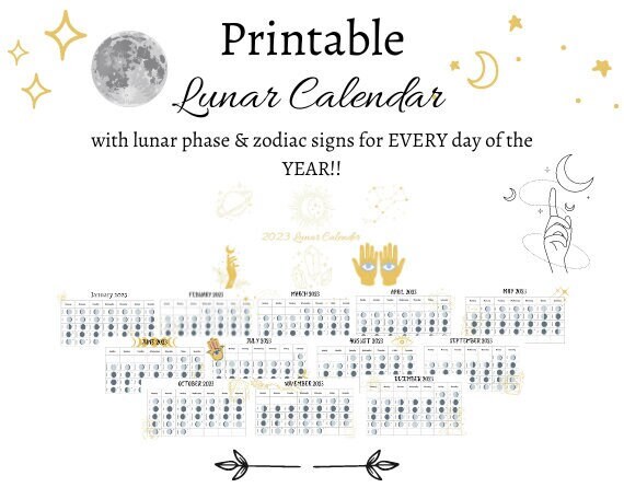 Moon calendar with zodiac signs Your guide to understanding the lunar cycles and star signs