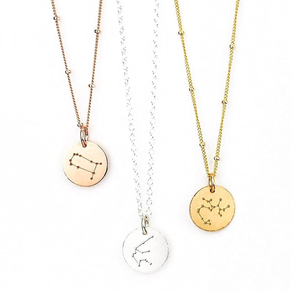 Gold Constellation Pendant for Birthday Gift