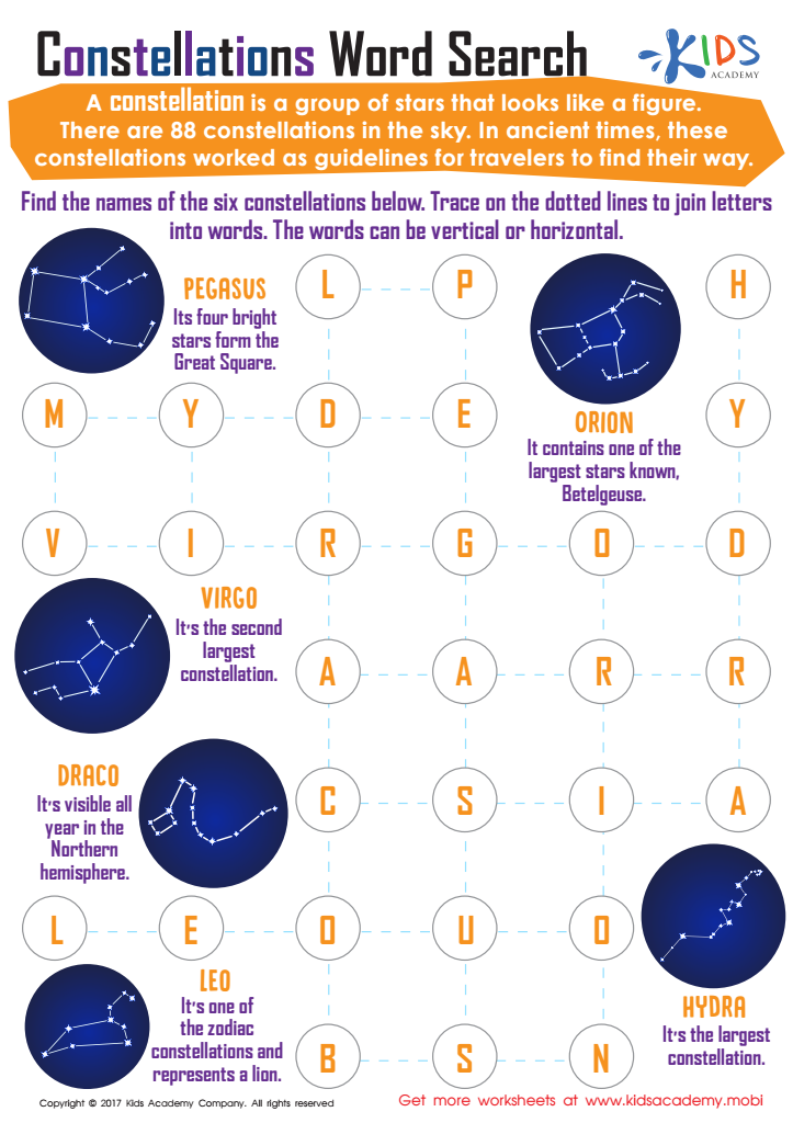 Cool Constellations Word Search: Test Your Knowledge of the Stars!