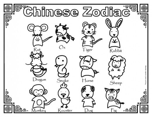 Chinese Zodiac Animals Coloring Pages, Easy and Fun Way to Learn Zodiacs!
