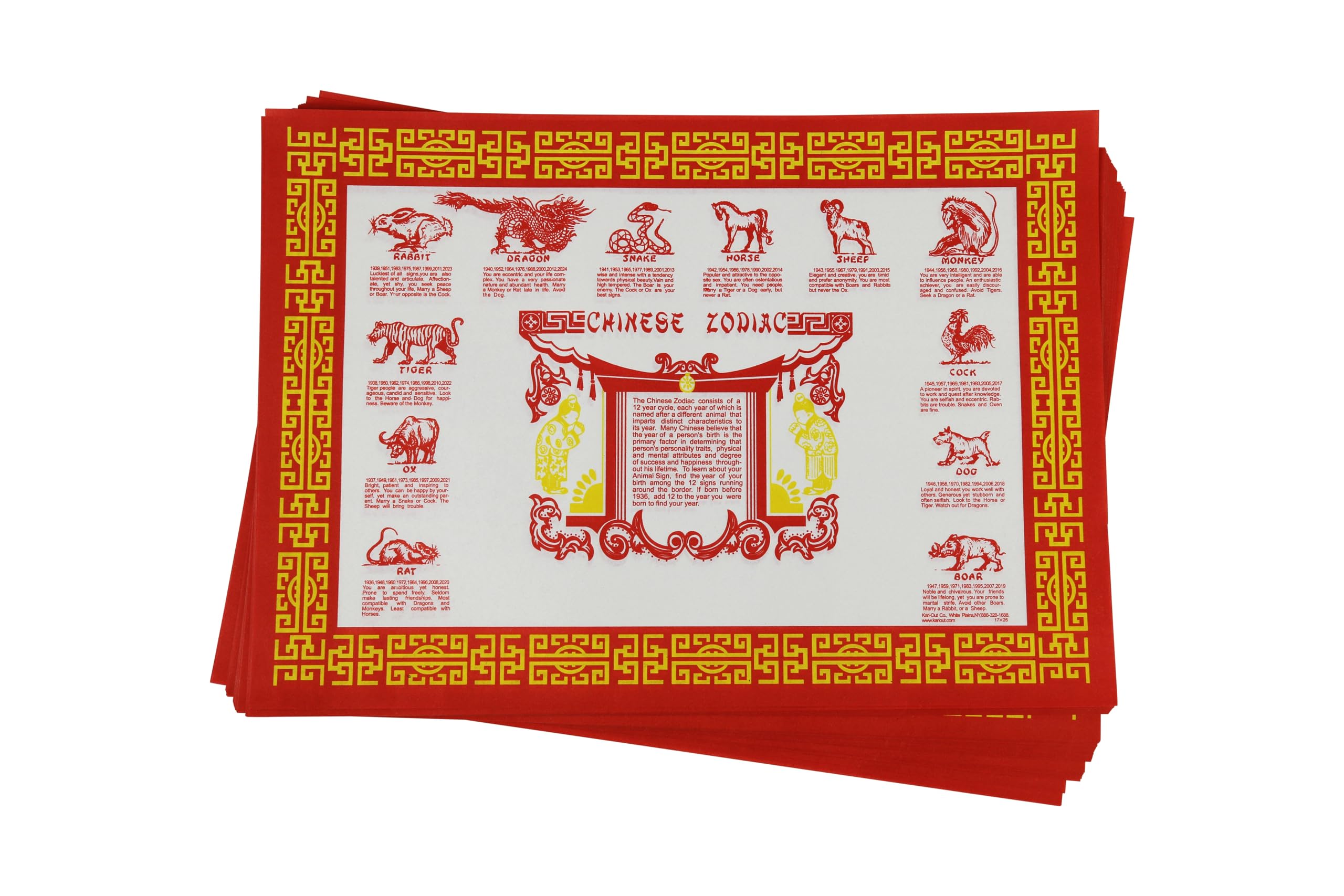 Chinese Zodiac Paper Placemats: Decorate Your Table Now!