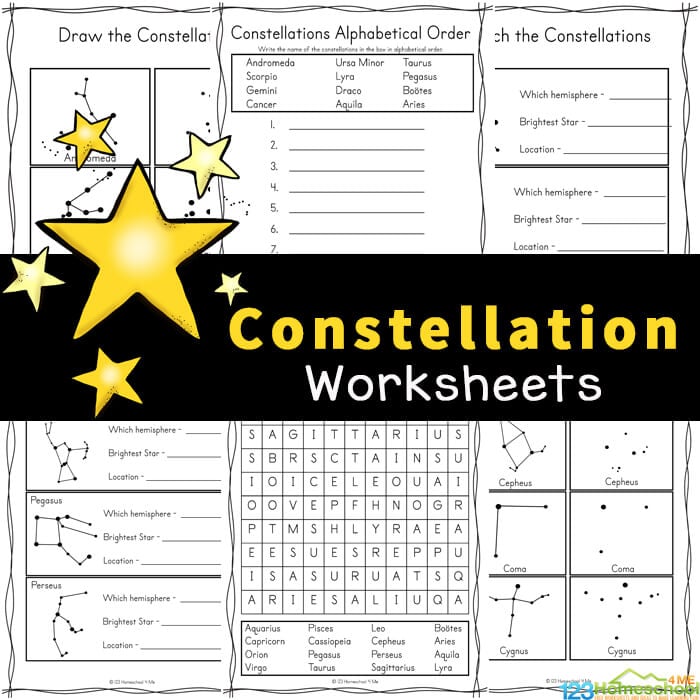 Constellation Worksheet PDF: Easy Star Chart for Beginners.